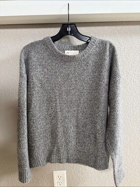 Lisa Yang Marled Gray Relaxed Crew Neck Cashmere Sweater Sz 1 (S)